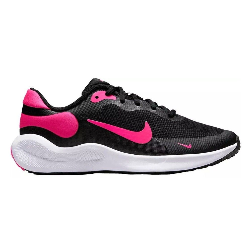 Girls Nike Revolution 7 kids' running athletic shoes in black pink white sz 1